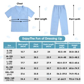 RioRand Doctor Costume for Kids,Toddler Nurse Scrubs with Accessories Christmas Dress Up Cosplay For Boys Girls 3-11 Years