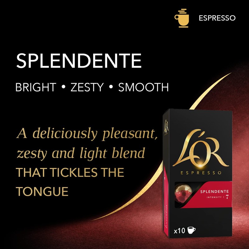 L'OR Espresso Splendente Coffee Pods x10 Intensity 7 (Pack of
