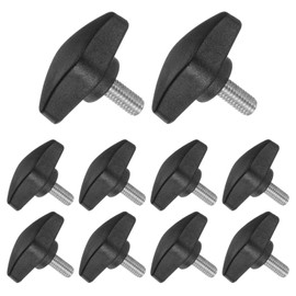 CoCud Tee Wing Knobs Thumb Screw, M6 x 14mm Male Thread, Plastic T Thumb Clamping Screw Threaded Stud Hand Knobs Grip, (Applications: for Machinery Lathes), 10-Pieces