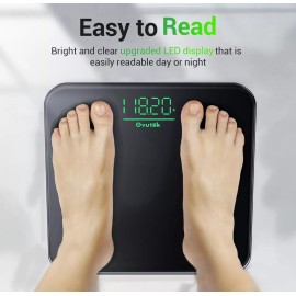 Ovutek Compact Bathroom Scale for Body Weight, MiniDigital 400lbs,Sturdy Tempered Glass