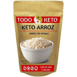 TODO KETO | Arroz de Konjac Shirataki Low Carb 250g | Sin Calorías, Sin Carbohidratos, Sin Gluten | Sabor Neutro, Rápida Cocción, Alto en Fibra | Empaque Ecológico, Veganos