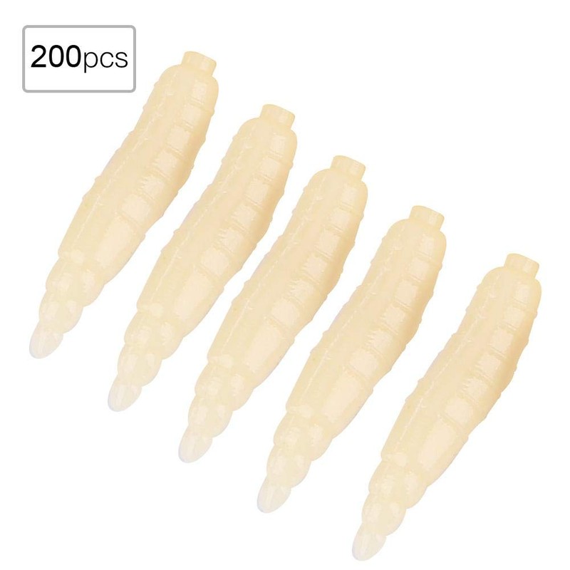 Artificial Soft Lures, 200pcs 17mm Small Artificial Lifelike Maggot Grub
