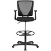 Flash Furniture Harper Ergonomic Mid-Back Mesh Drafting Chair with Black