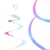 MISU Iridescent White Hanging Swirl Streamers - Sparkly Transparent Plastic