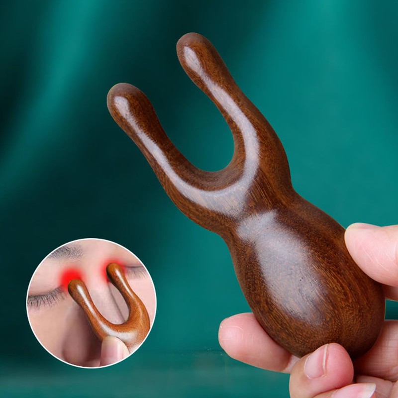 MIUPOO Wooden Nose Bridge Eyes Face Head Massage Face Roller