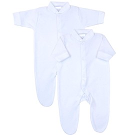 Babyprem Premature Preemie Tiny Baby Clothes 2 Cotton Sleepsuits Baby Grow 3.5-5.5lb White