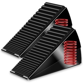 AIMAXINKE Door Stoppers for Bottom of Door- Large Spring Heavy Duty Door Stop Wedge, 3'' High Adjustable Metal Tall Doorstop, Strongest Rubber Grip, Suits Carpet, Tile, Home, School +2 Wall Protectors