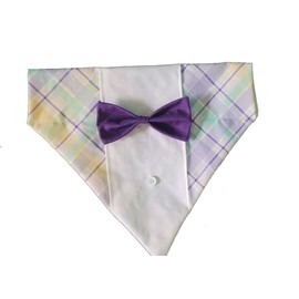 Easter Plaid Tuxedo Over the Collar Dog Bandana That Slips onto Their Existing Collar Size (Large)