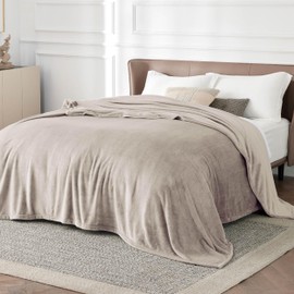 Bedsure Fleece King Size Blankets for Bed Oxford Tan - Soft Lightweight Plush Cozy Fuzzy Luxury Microfiber, 108x90 inches