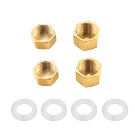 YHXiXi 4pcs Brass Pipe Caps with Rubber Washers 3/8 inch NPT Female Pipe Plugs Hex Threaded Head Caps Male End Caps Gas Line Caps Plumbing Pipe Fittings Thickened and Regular Models