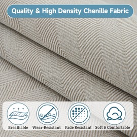 OTOB Chenille Couch Cover for Dogs Washable Non-Slip Sofa Protectors, Pet & Kid-Friendly Dog Couch Seat Covers, Furniture Protector Fits All Sofas Styles, All Seasons(Beige, 28"*28")