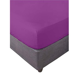 Miracle Home Soft and Comfortable Elastic Fitted Sheet 50% Cotton 50% Polyester Aubergine 90 x 200