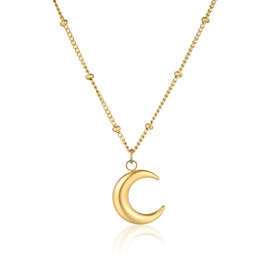 MILAKOO Bohemian Layered Necklace Choker Gold Mond Pedant Verstellbare Kette mit Charme für Hochzeiten