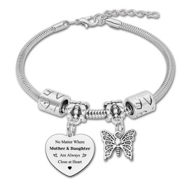 DlaeKua Daughter Bracelet from Mom to My Mom Bracelet Gifts for Daughter from Mother in Law Bracelets Gift in Law Birthday Gifts for Daughters Women from Step Mother New Year Gift