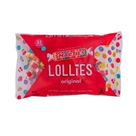 Smarties Double Lollies - Gluten Free, Peanut Free, Fat Free Assorted Fruity Flavors Lollipops - Low Calorie Perfect for Birthdays, Parties - Made by US Candy Company Since 1949-9 oz Bag (Pack of 1)