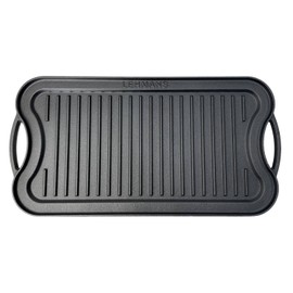 Lehman's Cast Iron Griddle Cookware Nitrogen Hardened Double Sided 20 inch