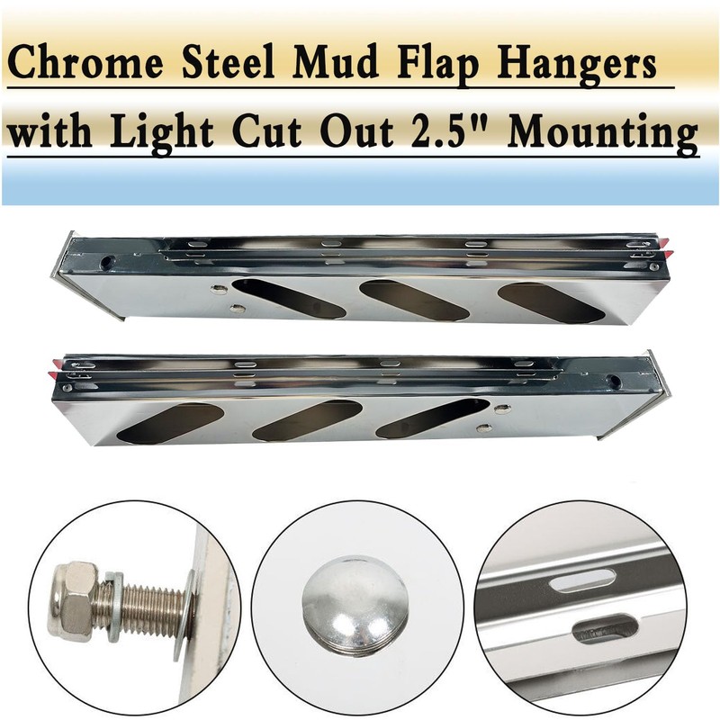 BST BSSP Pair 30'' Mud Flap Hangers Rear Oval Bar