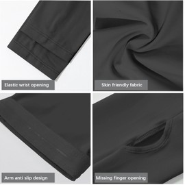 MUNSKT Compression Sleeve Arm Sun Protection,Compression Sleeves to Cover Arms,Arm SleevesUV Protection, Black Sleeves,Womens Mens Youth for Covering Tattoo Basketball Running Cycling Outdoor