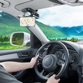 JSCARLIFE Sun Visor Car Phone Holder, Cell Phone Holder for Car，Mount Clip for Car Cellphone，360° Rotatable Sun Visor Car Phone Mount