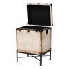 Baxton Studio Laura Vintage White Canvas Lift-Top Trunk End Table