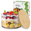 Prikoi 155oz Large Trifle Bowl with Lid, Modern Design Clear