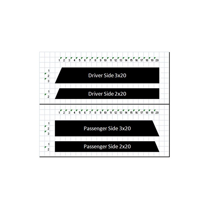 2 and 3 Inch Fender Hash Mark Double Bars Racing