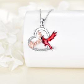 VENACOLY Cardinal Necklace 925 Sterling Silver Cardinal Pendant Jewellery Gifts for Women Cardinal Lovers