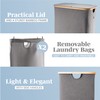 LONBET Laundry Basket with Lid, Made from Breathable Fabric |