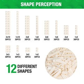 MANNIDOO 360 Pieces Flat Building Plates, 12 Sizes Multipacks Plates Compatible with All Major Brands Pieces, Small Flat Platform Base for Building Bricks, White