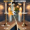 4 Pack Wavy Glass Bobeches for Candlestick Holders, Candle Drip