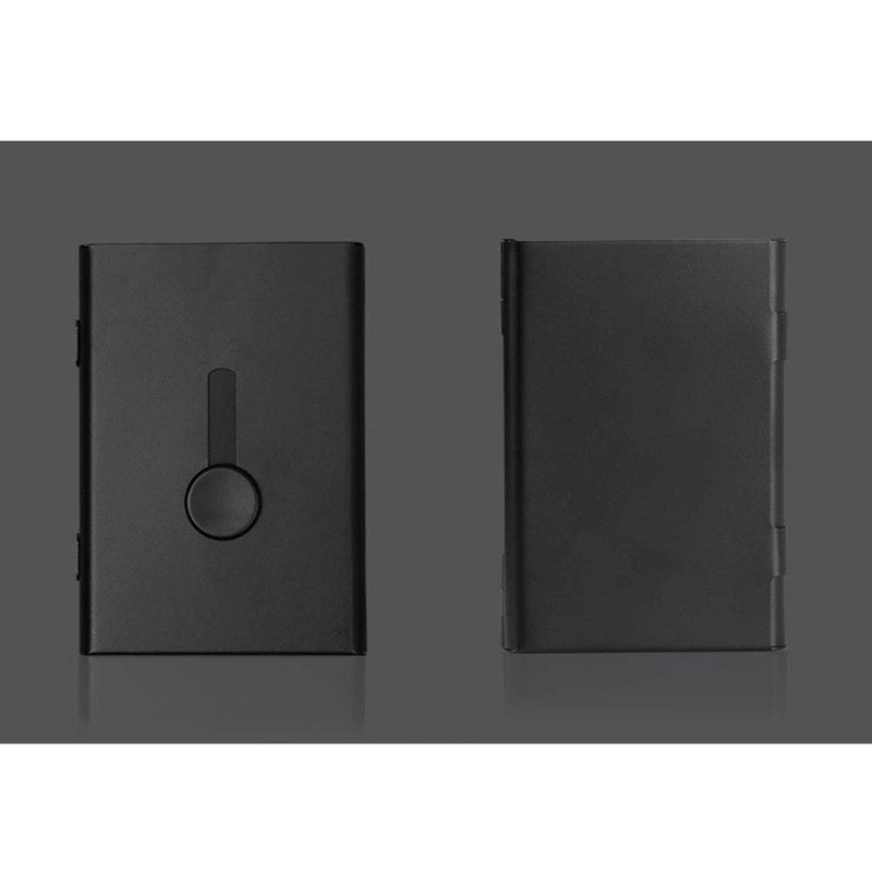 SEIWEI Metal Business Card Holder Case Thumb Slide Push Open