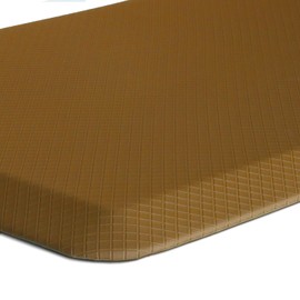 Buhbo ERGO Comfort Series Anti-Fatigue Floor Mat for Office, Kitchen, Standing Desk, Garage (20"x32") Coffee Brown Checker