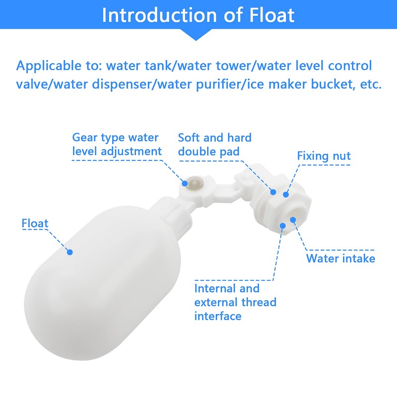 Newzoll 20 Pack Adjustable 1/4" Float Ball Valve Kit with