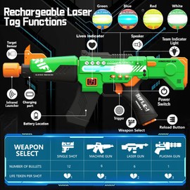 Laser Tag Guns Toys Set of 2 with Rechargeable Upgraded LED Digital Multi-Functional Vests Birthday Gifts for Kids Boys Girls 8 9 10 11 12+ Years Old Teens Adults Christmas Indoor&Outdoor Activities