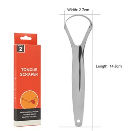 2 Packs Y-Shape Tongue Scraper, for a Fresh Breath and Better Oral Health, 100% Stainless Steel for Oral Care, Suitable for Men & Women Personal Hygiene