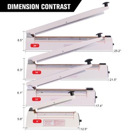 SYAMZZMS Commercial Impulse Sealer 12 Inch – Manual Heat Sealing Machine with 3mm Strip, Aluminum Body for Plastic Packaging – Ideal for Small Business & Kitchen Use