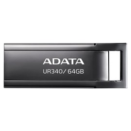 ADATA Memoria USB UR340, 64GB, USB 3.2, Lectura 100 MB/s, Negro