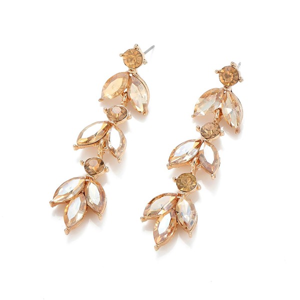 Elegant Rhinestone Dangle Earrings Cubic Zirconia Wedding Earrings for Brides