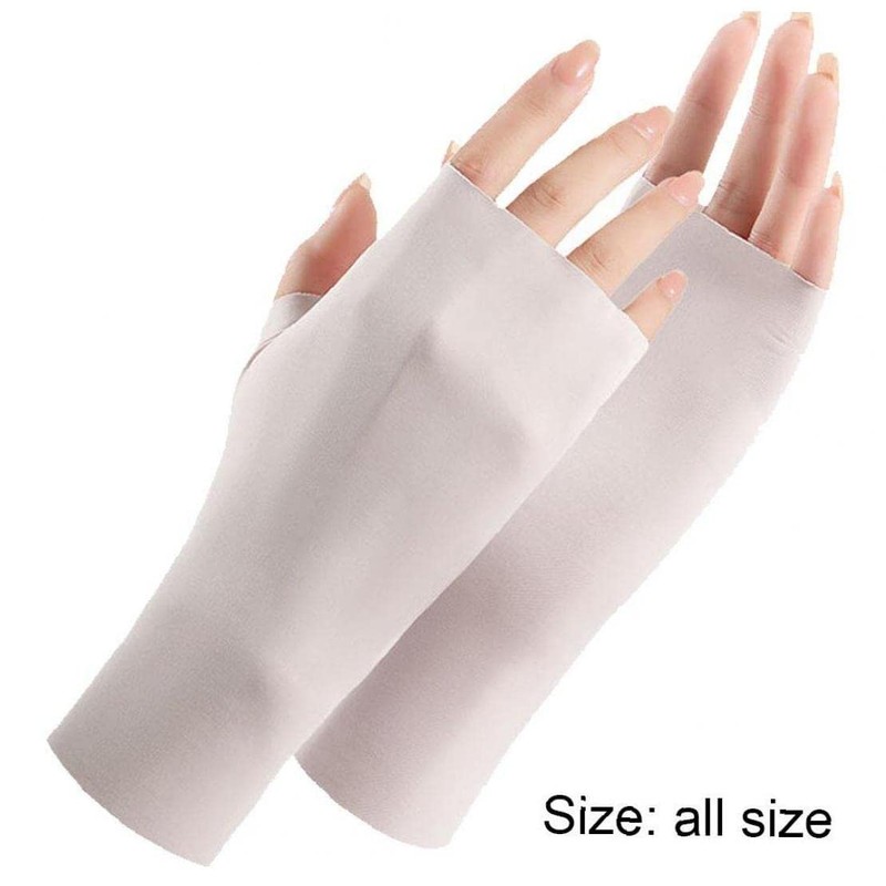 Dinntty Gloves, Sun Protection, UV Protection, Ice Silk, Breathable, Half