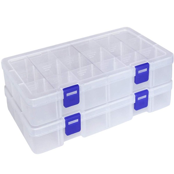 DUOFIRE Plastic Organizer Container Storage Box Adjustable Divider Removable Grid