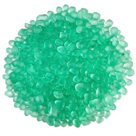 RCFFDL Mint Green Glass Stones, 0.85LB/385g Glass Rocks for Vase, Aquarium Pebbles for Fish Tank, Sea Glass Rocks for Vase Filler Craft