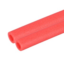 PATIKIL 2 Pcs Pipe Insulation Foam Tube, Pool Noodles Foam Tubing Covers 3/8" (10mm) ID x 3.3FT x 13/16" OD for Swimming Pool Handle Heat Preservation Protective Sleeve, Red