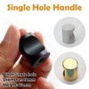 SagaSave 10 Pcs Silver Cylinder Cabinet Knobs, Single Hole Aluminum