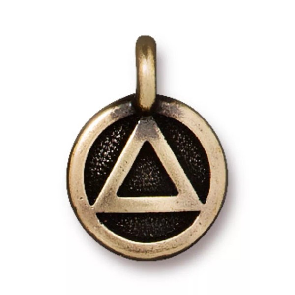 TierraCast Recovery Charm, Brass Ox Plated Pewter (Pkg. of 4)