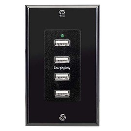 Magnadyne WC-USB-B 12V Wall Mount USB Charging 4 Ports 12-16V DC Input Included with Wall Plate