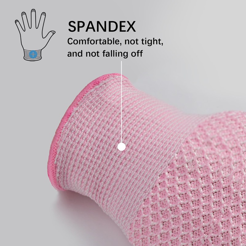 TELION Cut Resistant Gloves, Pink, Small (Pack of 2)