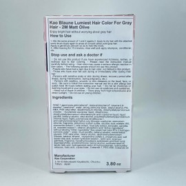 Kao Blaune Lumiest Hair Color For Gray Hair - 2M Matt Olive (Green Tea Set)