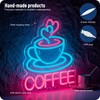 Coffee Neon Sign for Business, USB Powered Dimmable Bright Signs