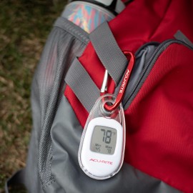 AcuRite Portable Digital Thermometer for Indoor or Outdoor Temperature with Carabiner Clip (00333)