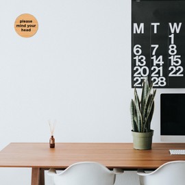 Please Mind Your Head Sign – 100 x 100mm – Sustainable Bamboo with Vivid Print, Peel-and-Stick Installation, Eco-Friendly Safety Sign for Offices, Restaurants, Warehouses & Public Spaces